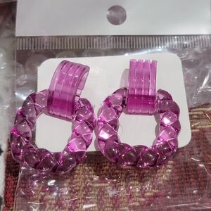 Light Purple Hoop Stud Earrings